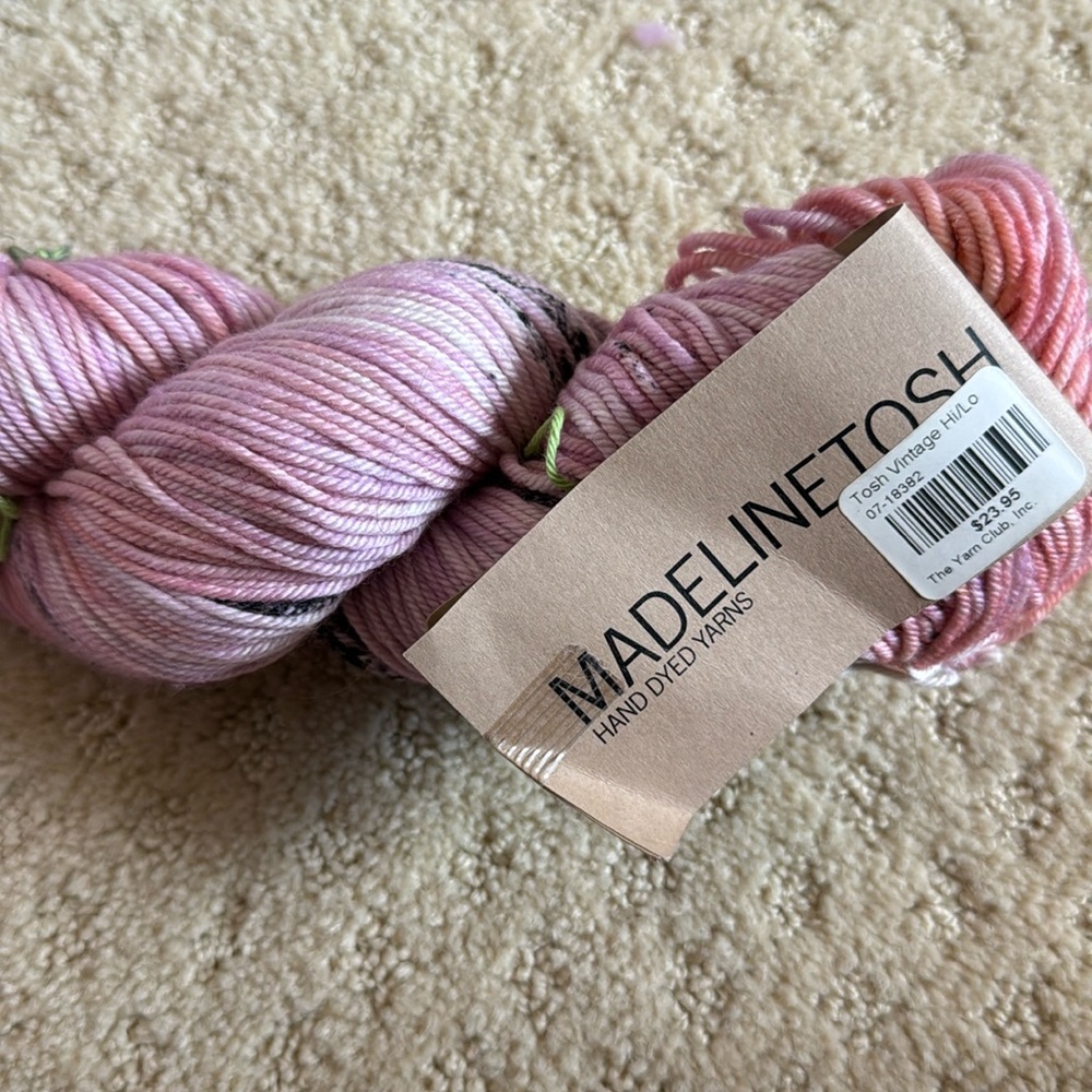 Madelinetosh tosh vintage hi lo merino wool skein yarn